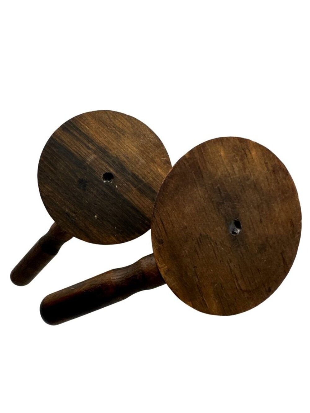 Vintage Wood Candle Holders Mid Century Colonial Style Chambersticks Granny - Picture 6 of 11